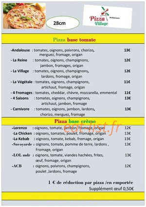 Pizza Village — carte page 2