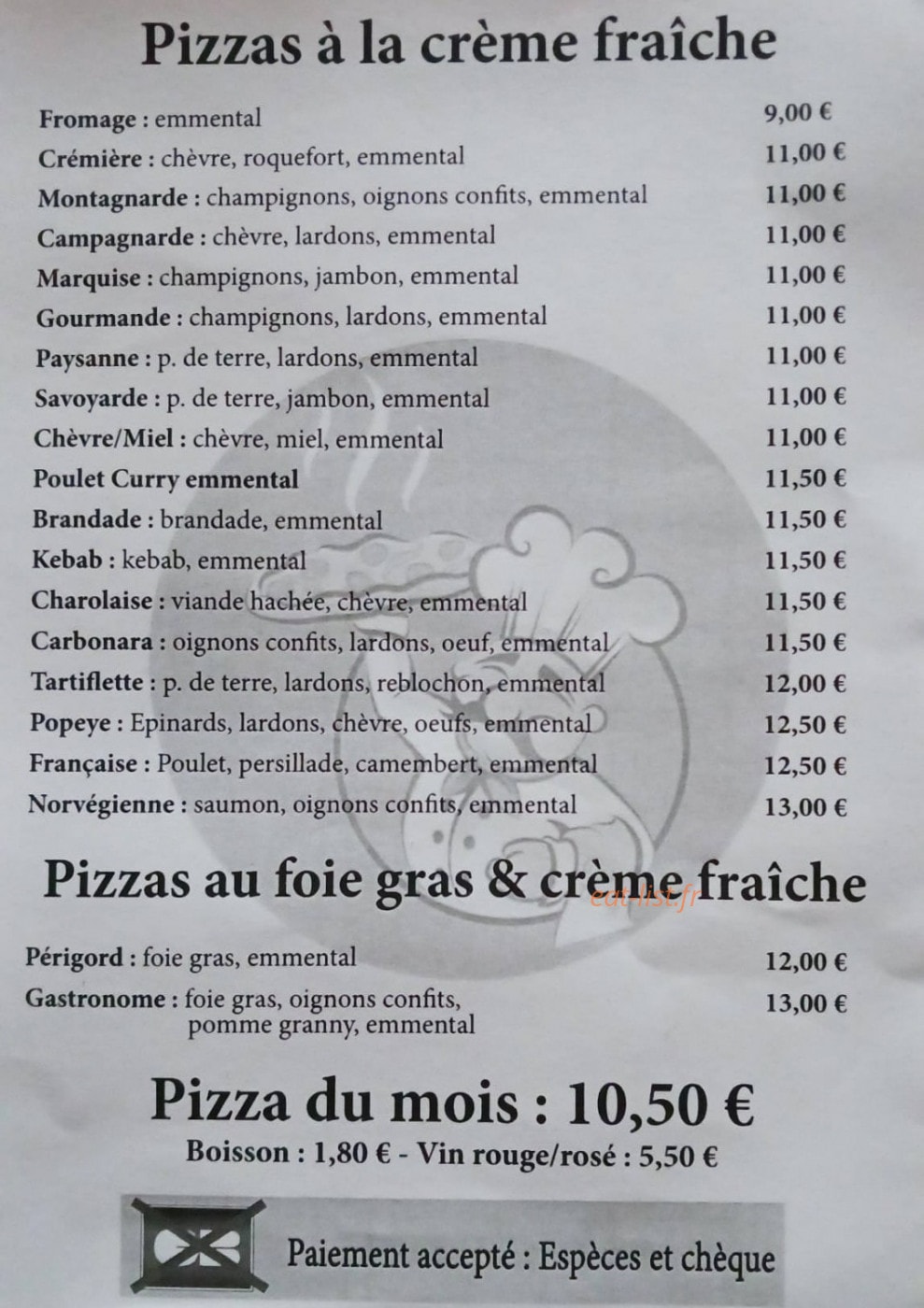Pizza Willy — carte page 2