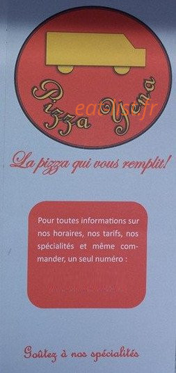 Pizza Yena — carte page 1