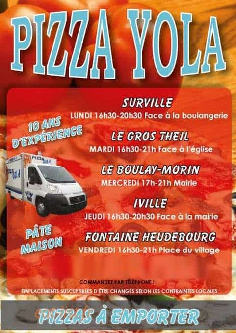 Pizza Yola — carte page 1
