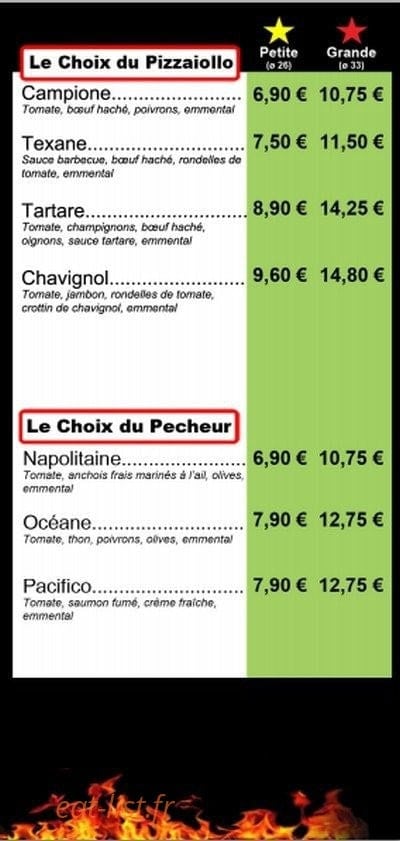Pizza Yollo — carte page 2