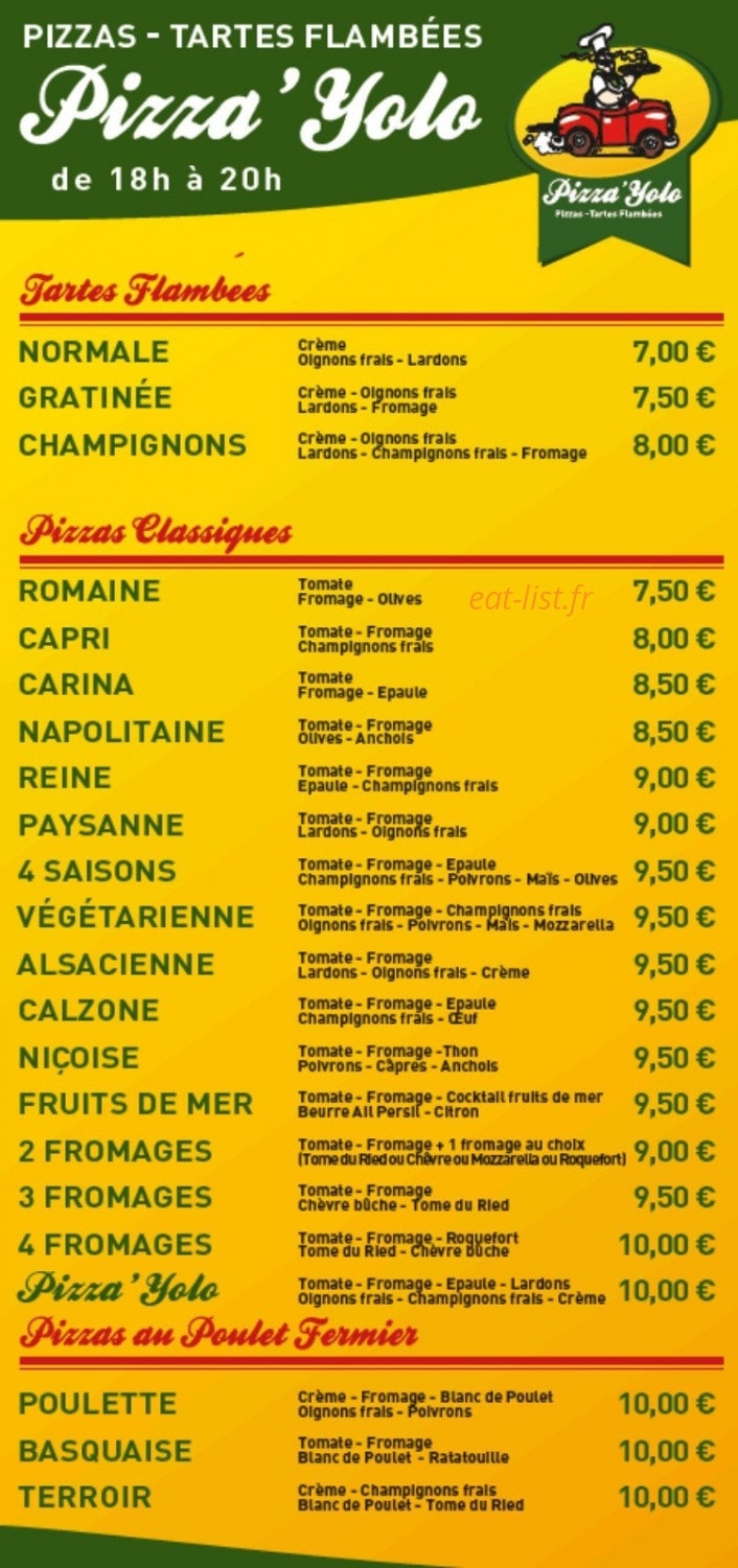 Pizza Yolo — carte page 1