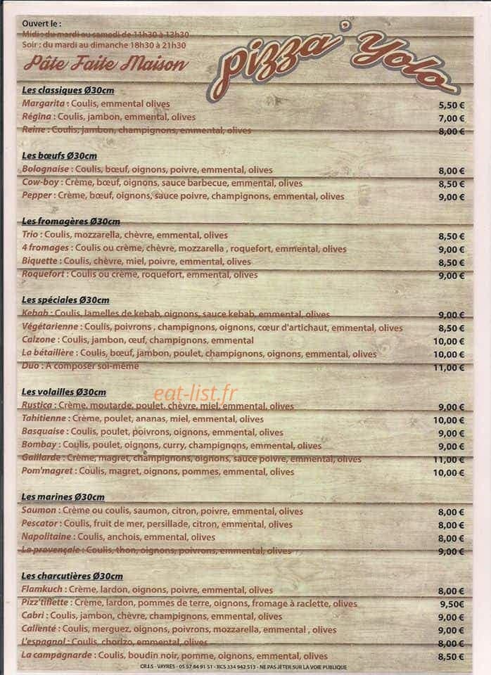 Pizza'yolo — carte page 3