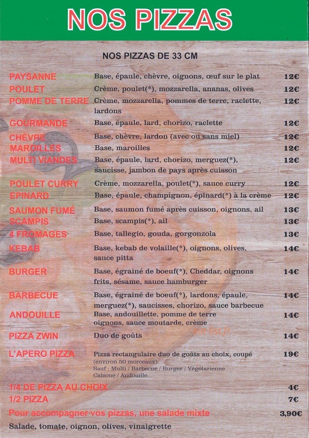 Pizza zwin — carte page 3