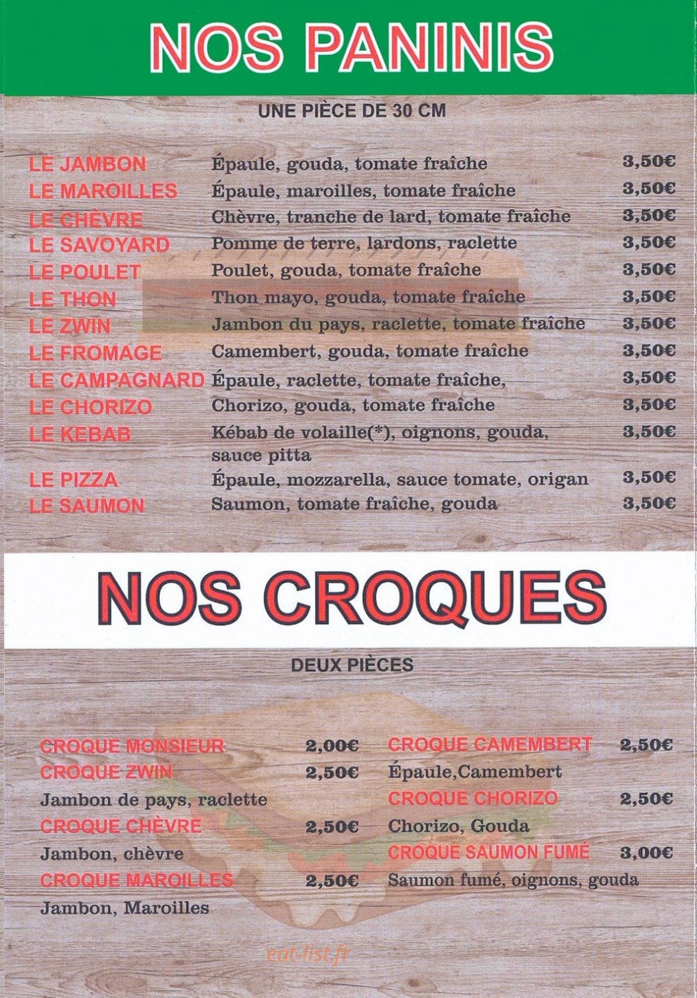 Pizza zwin — carte page 7
