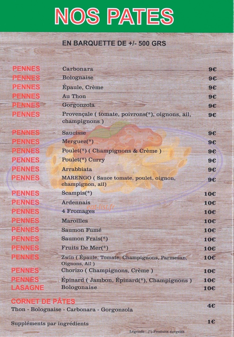 Pizza zwin — carte page 4