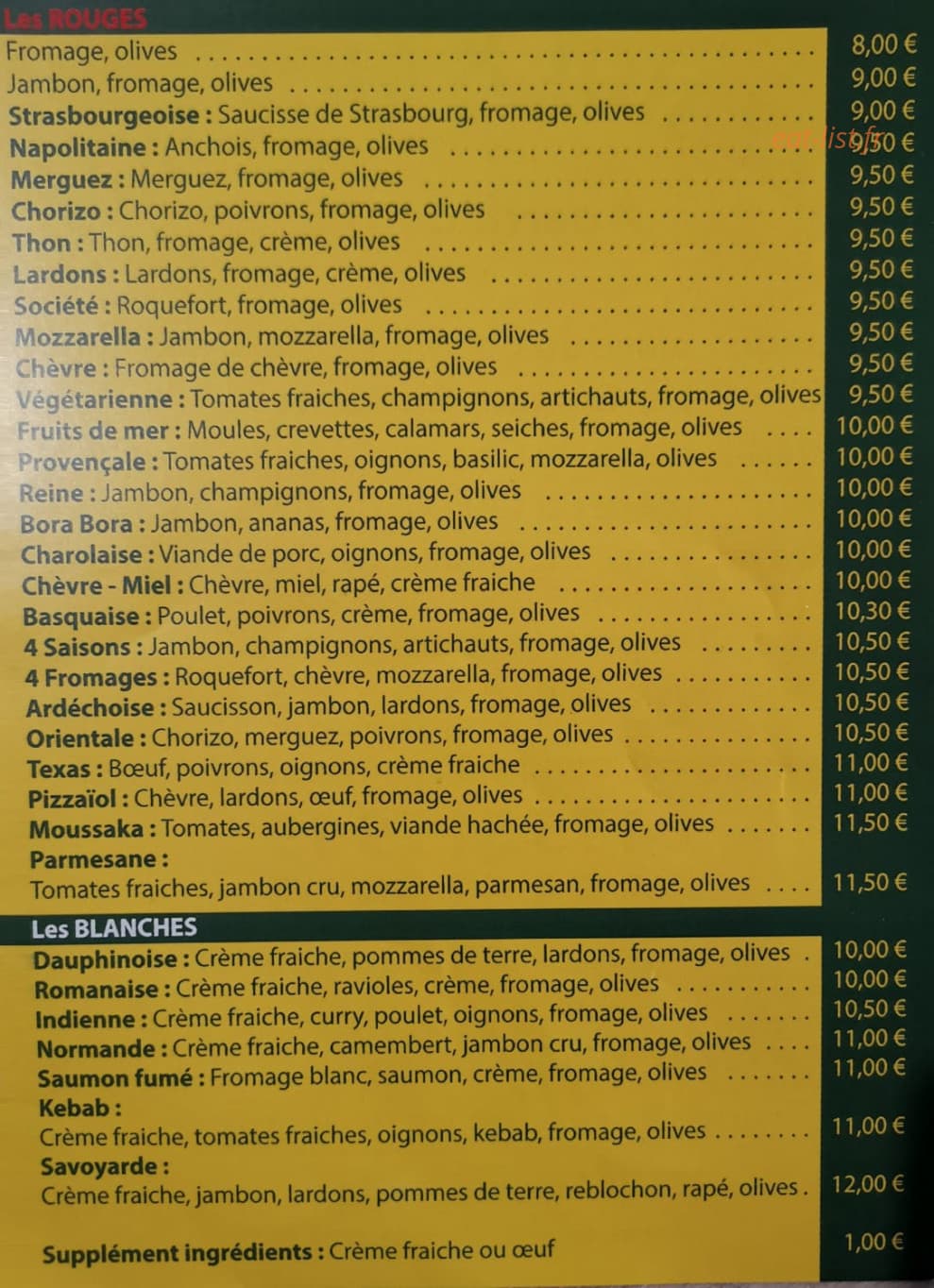 Pizzaiol et Mozzarel — carte page 2