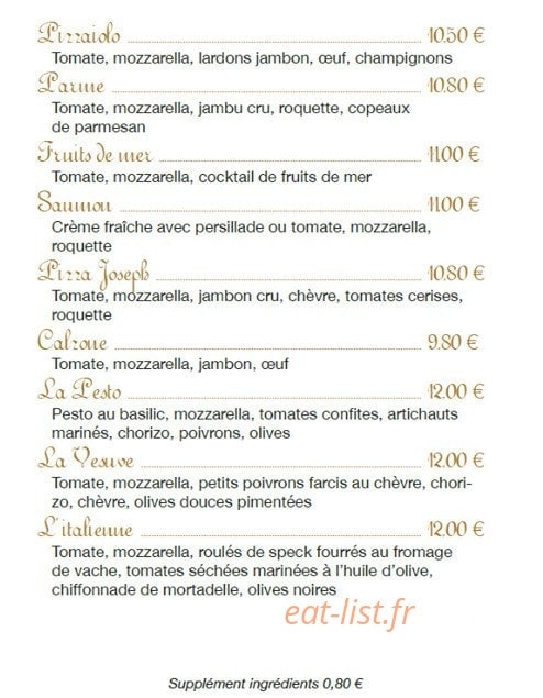 Pizzaïolo Joseph — carte page 3