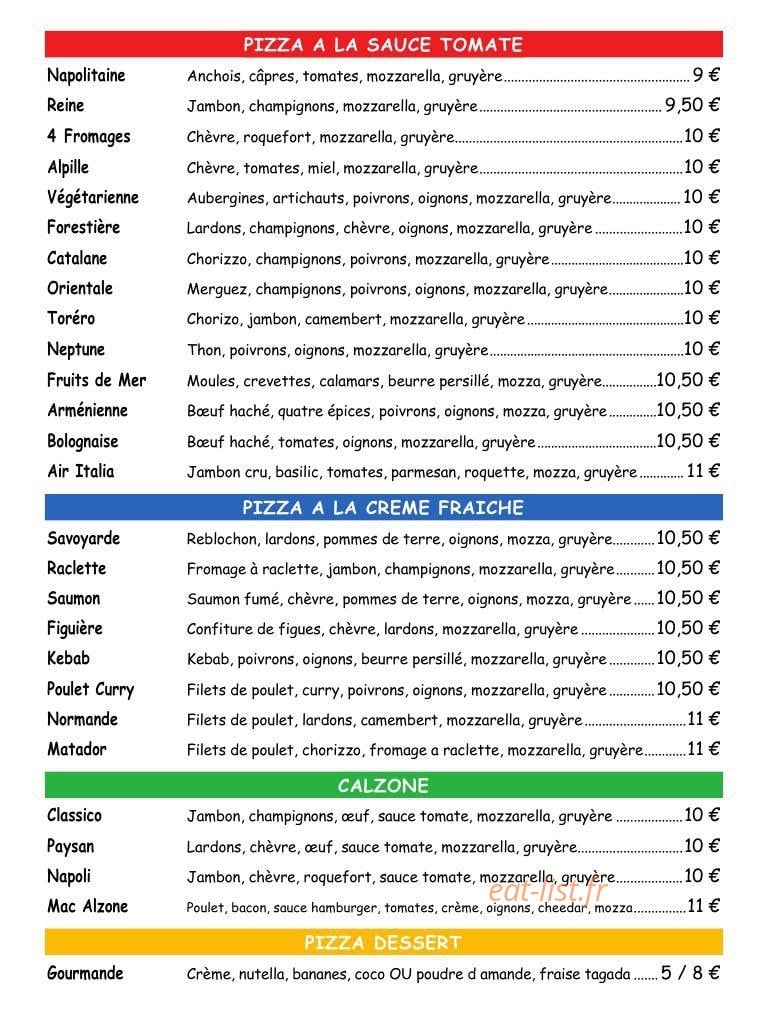 Pizzaiolove — carte page 2