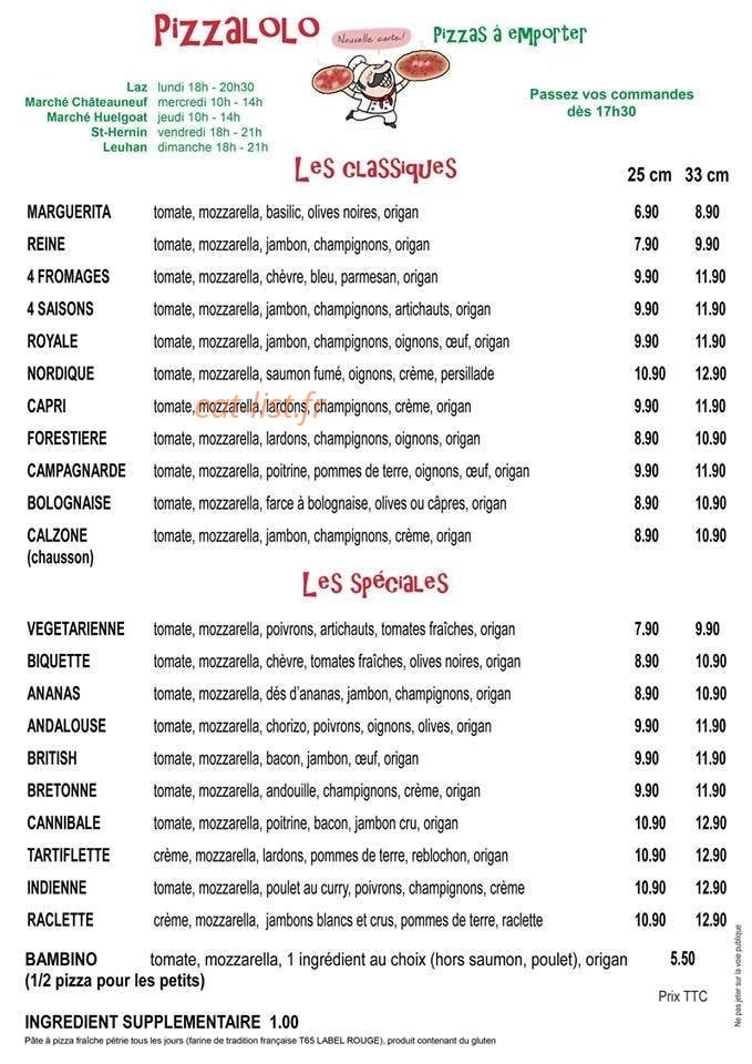Pizzalolo — carte page 1