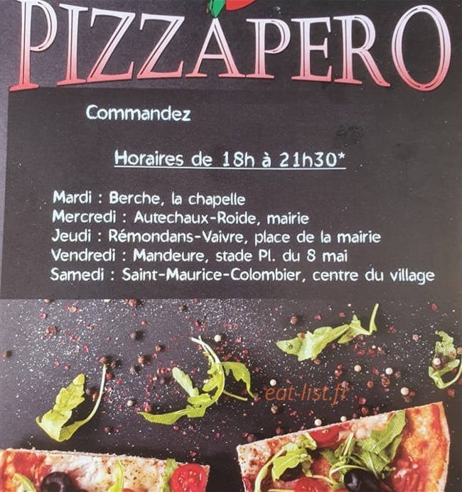 Pizzapero — carte page 1