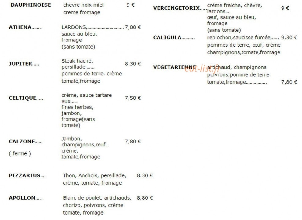 Pizzarius — carte page 3