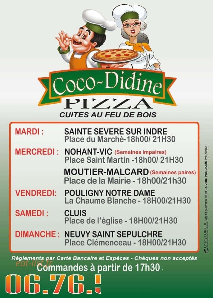 Pizzas Coco-Didine — carte page 1