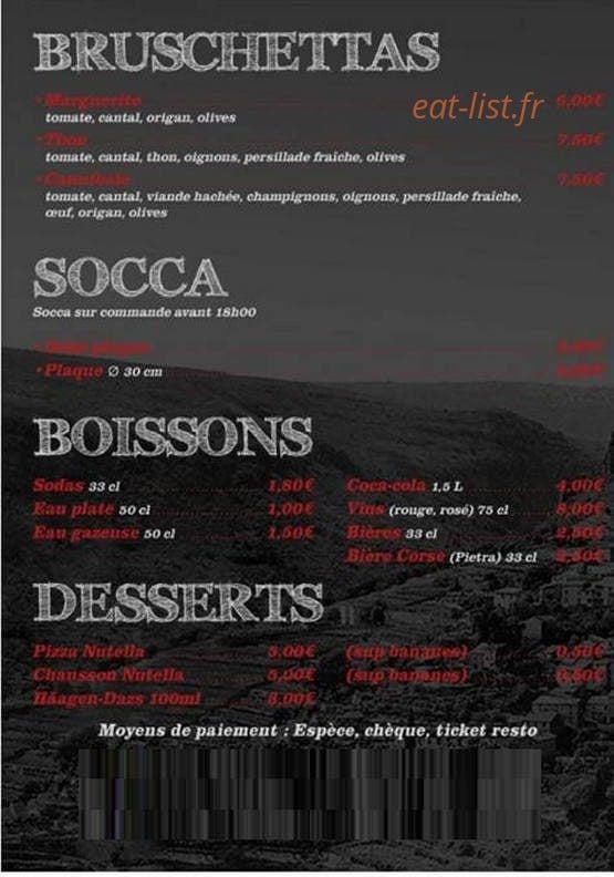 Pizzas Du Baou — carte page 4