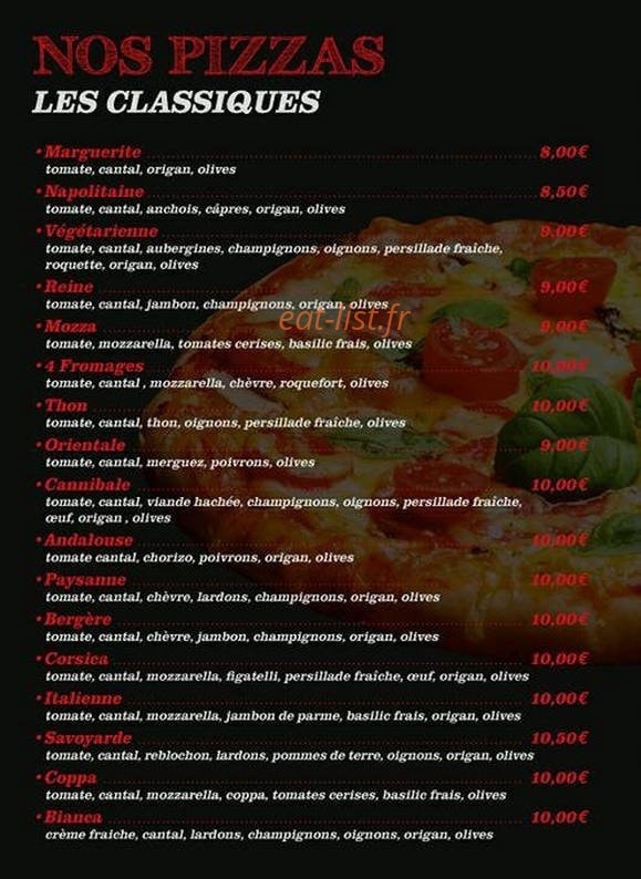 Pizzas Du Baou — carte page 2