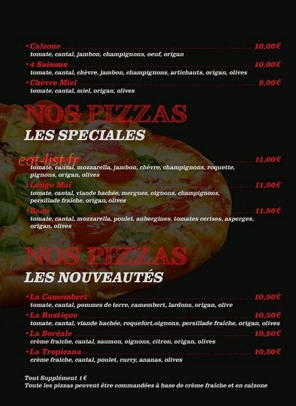 Pizzas Du Baou — carte page 3