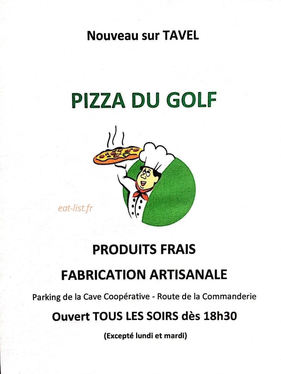 Pizzas du Golfe — carte page 1