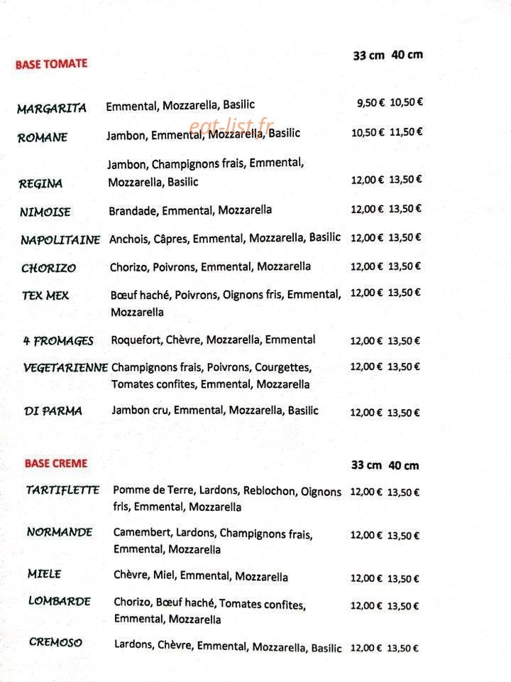 Pizzas du Golfe — carte page 2