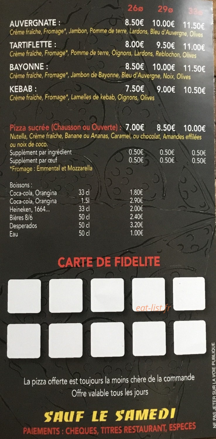 Pizzas Eric — carte page 3