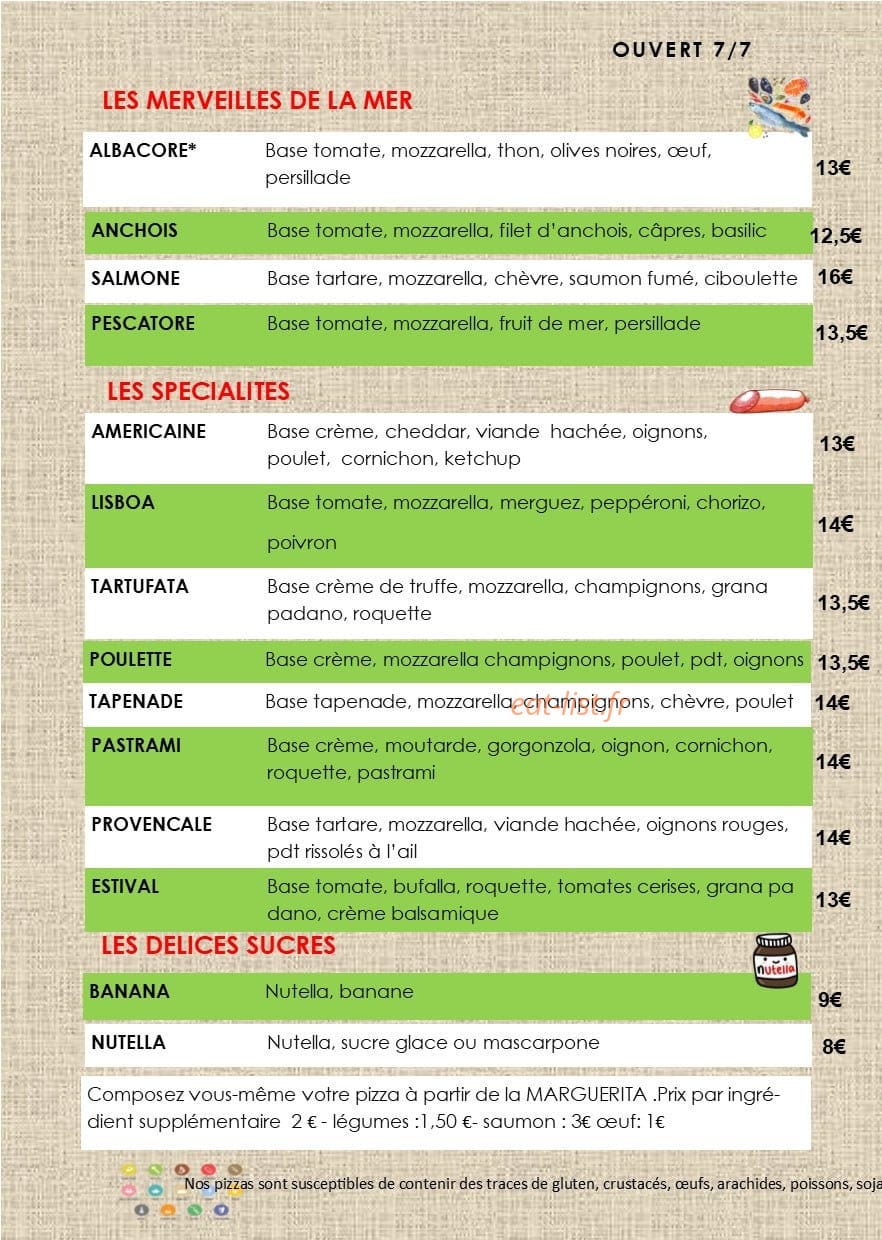 Pizzas'Go — carte page 2