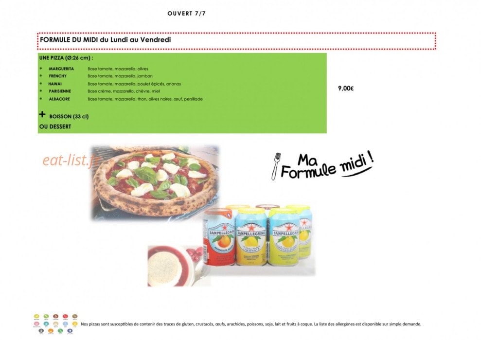 Pizzas'Go — carte page 1