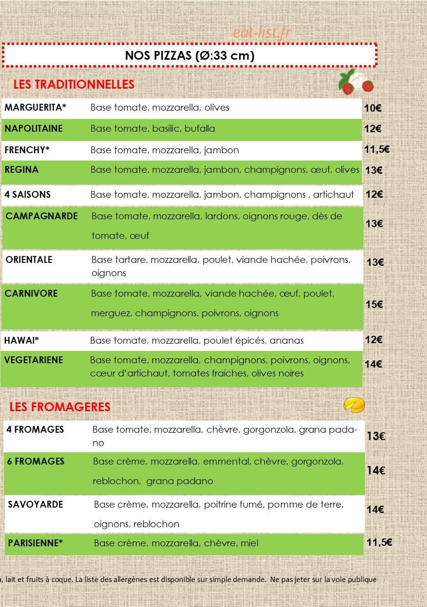 Pizzas'Go — carte page 3