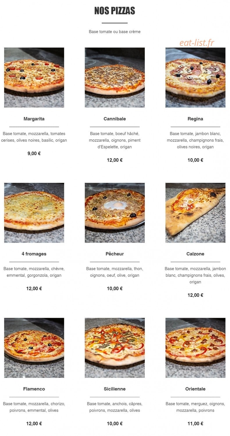 Pizzas party — carte page 1