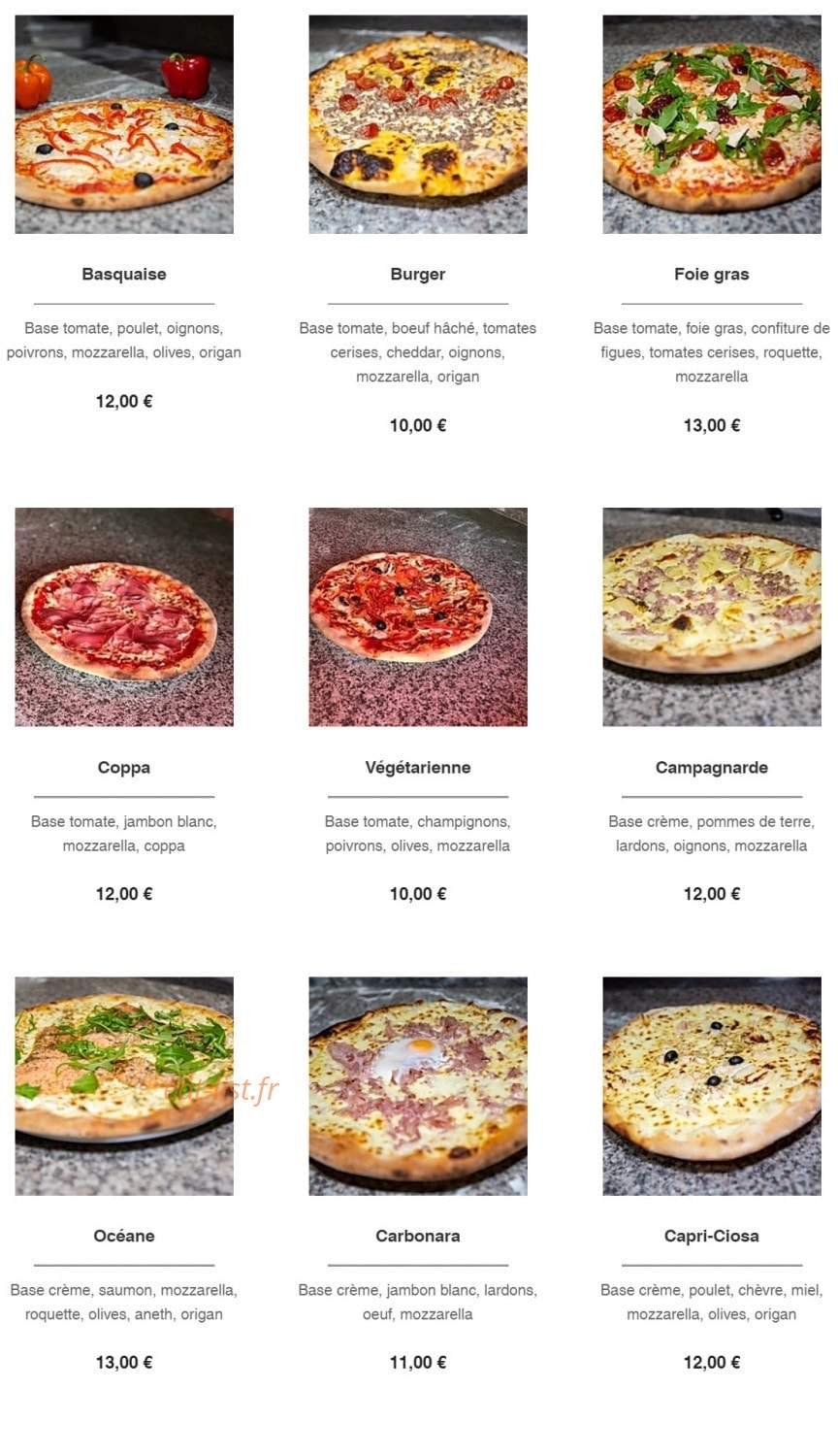 Pizzas party — carte page 2