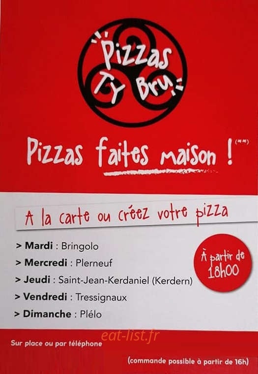 Pizzas Ty Bru — carte page 1