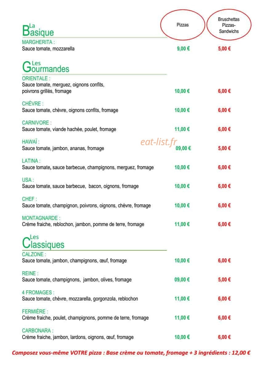 PizzaYolo — carte page 1
