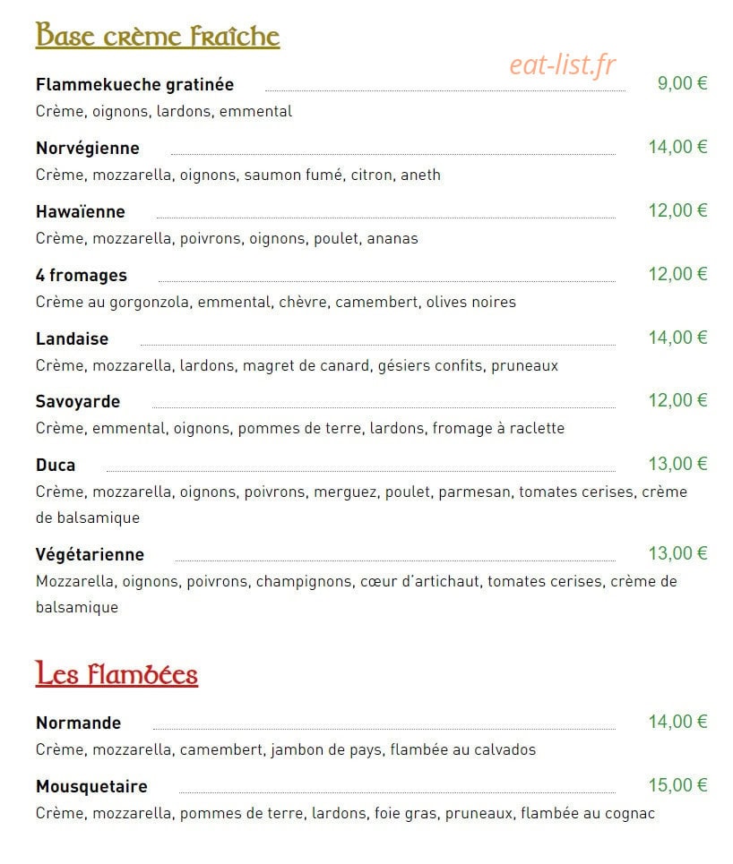 Pizze del Duca — carte page 2