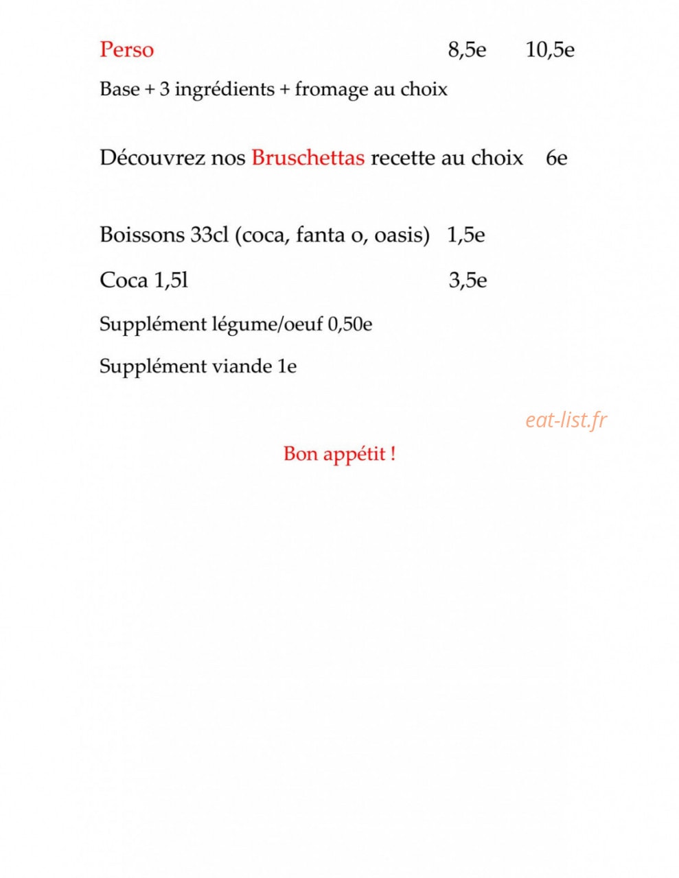 Pizzeria Chez Jes & Sab — carte page 3
