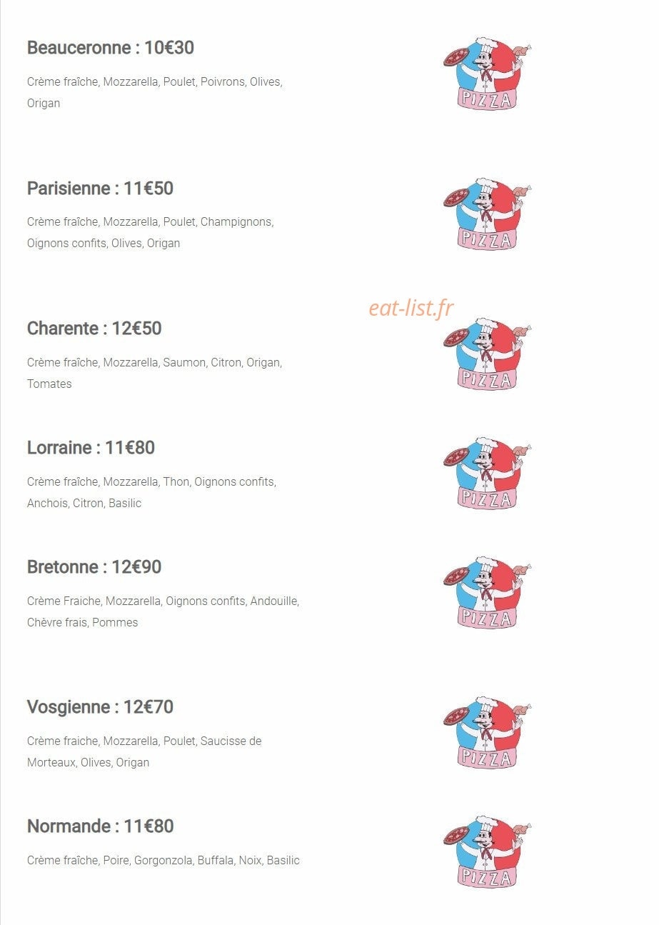 Pizzeria du Terroir — carte page 3