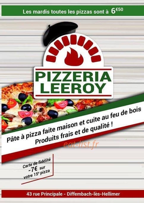 Pizzeria Leeroy — carte page 1