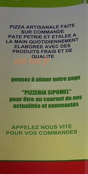 Pizzeria Sipomel — carte page 6