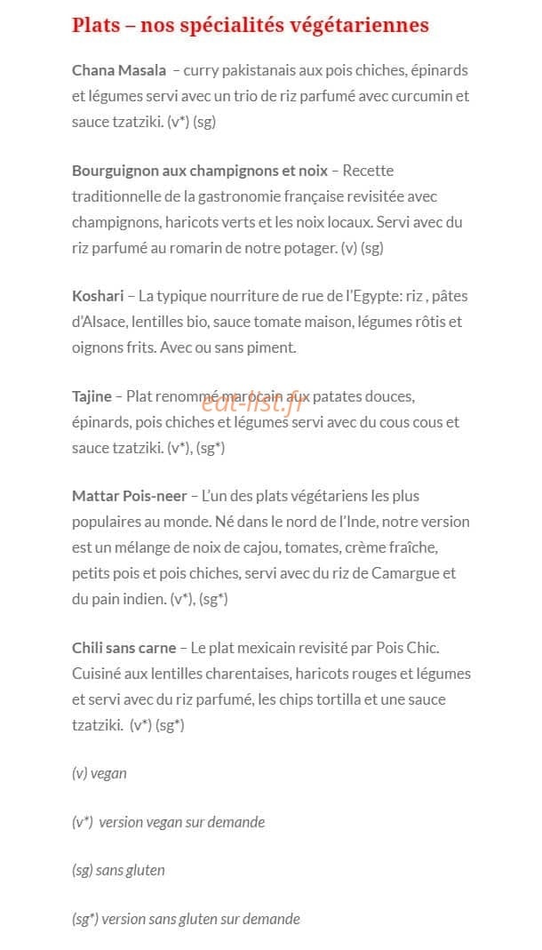 Pois Chic — carte page 3