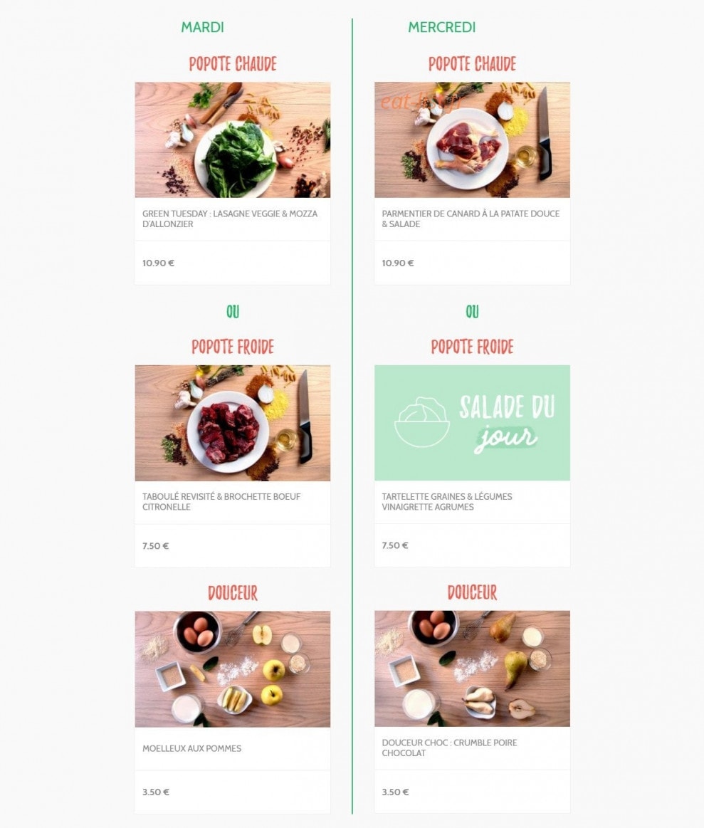Popote Minute — carte page 3