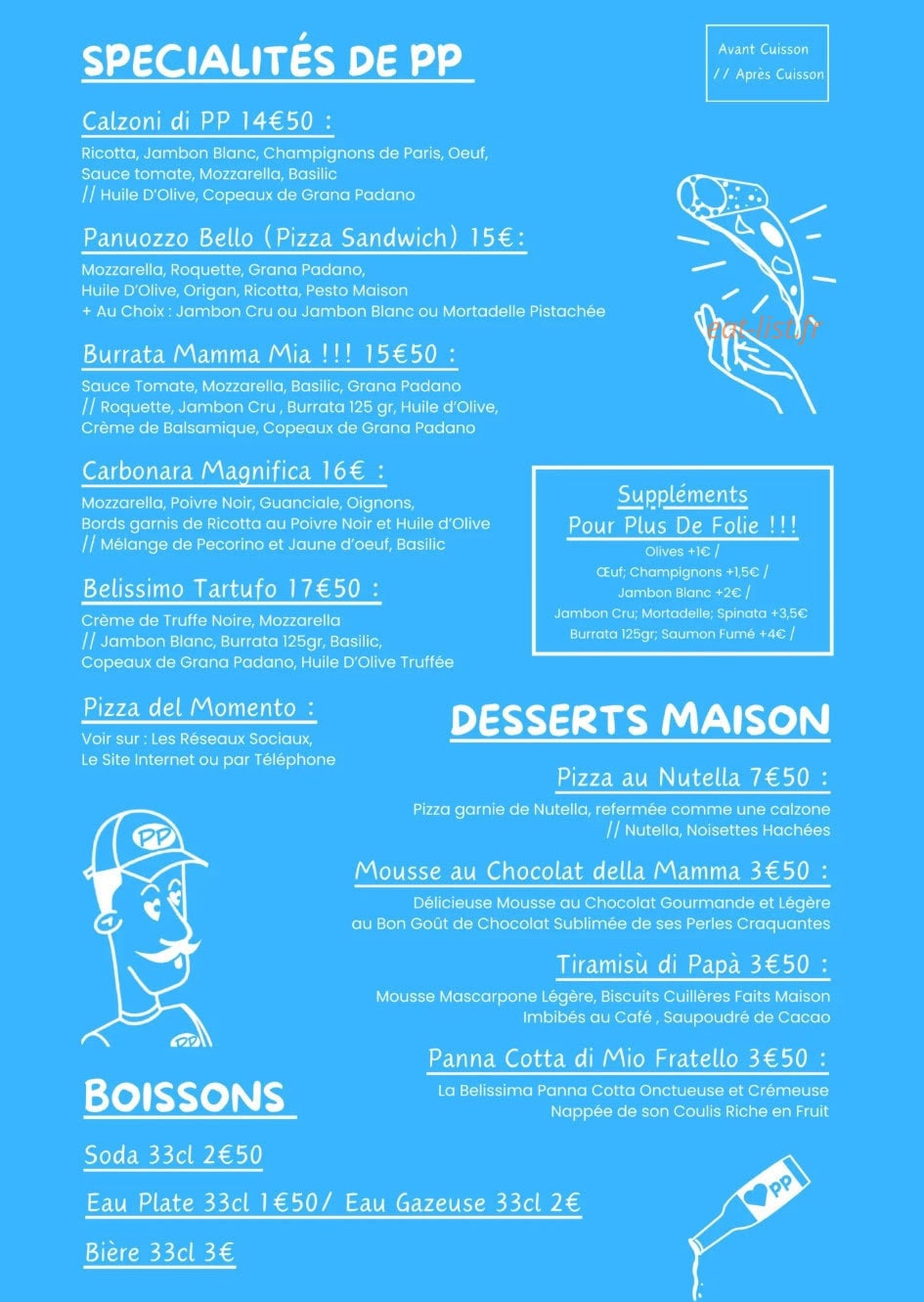 Pral Pizza — carte page 2