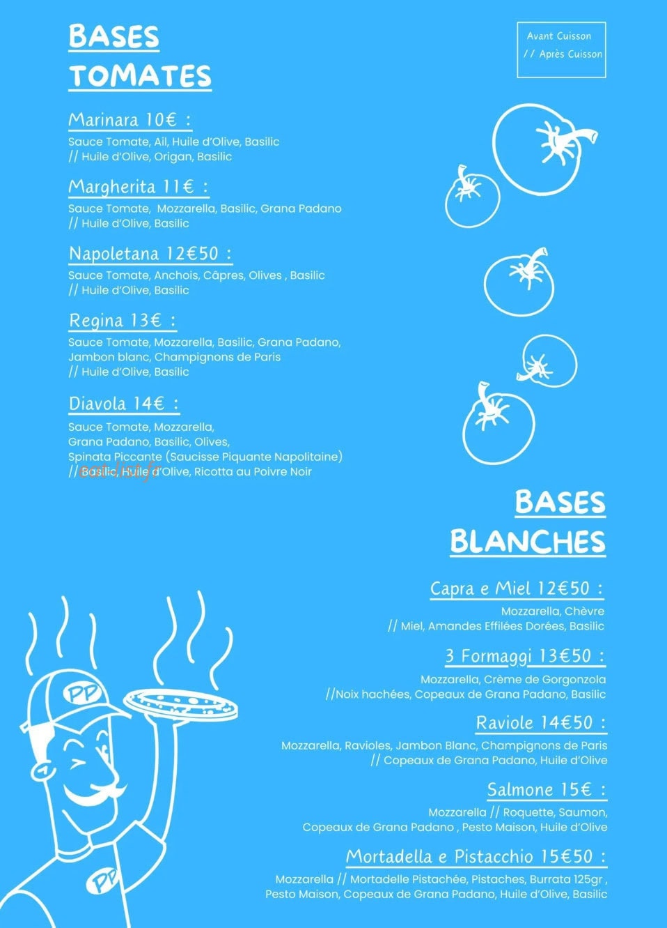 Pral Pizza — carte page 1