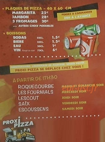 Proxi Pizza — carte page 4