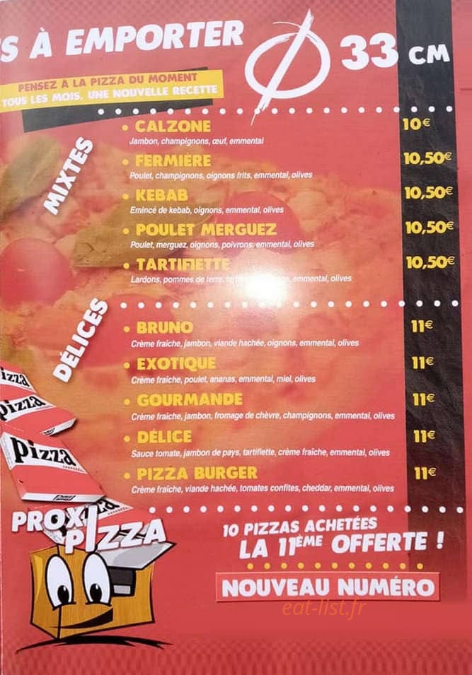 Proxi Pizza — carte page 2