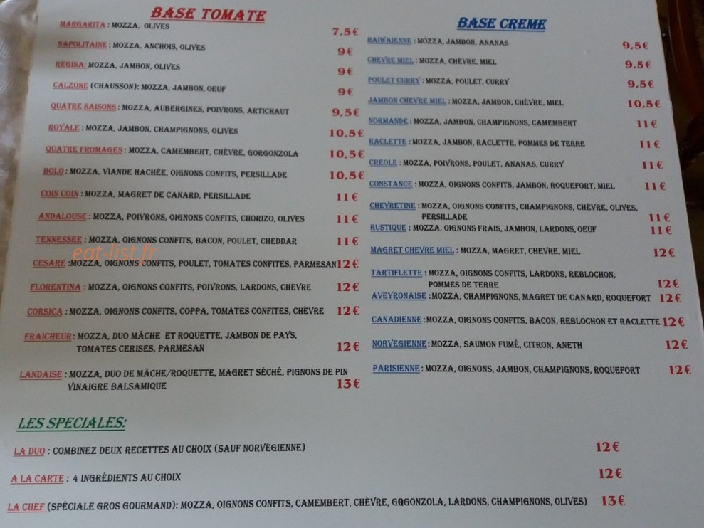 Qualipizza — carte page 1