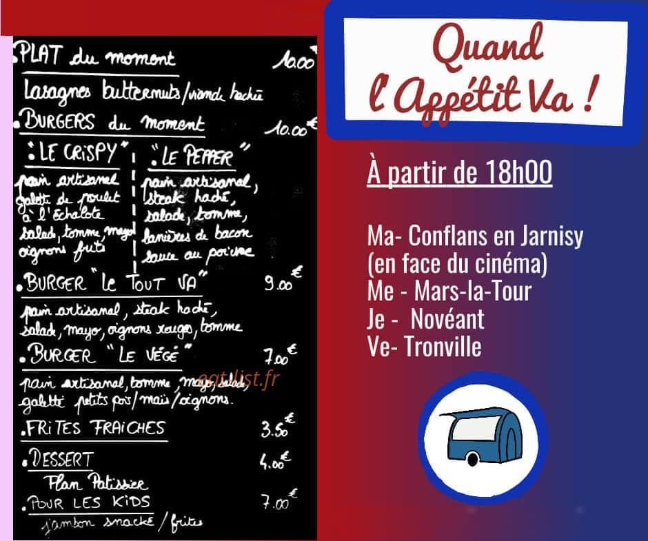 Quand l'Appétit Va — carte page 1