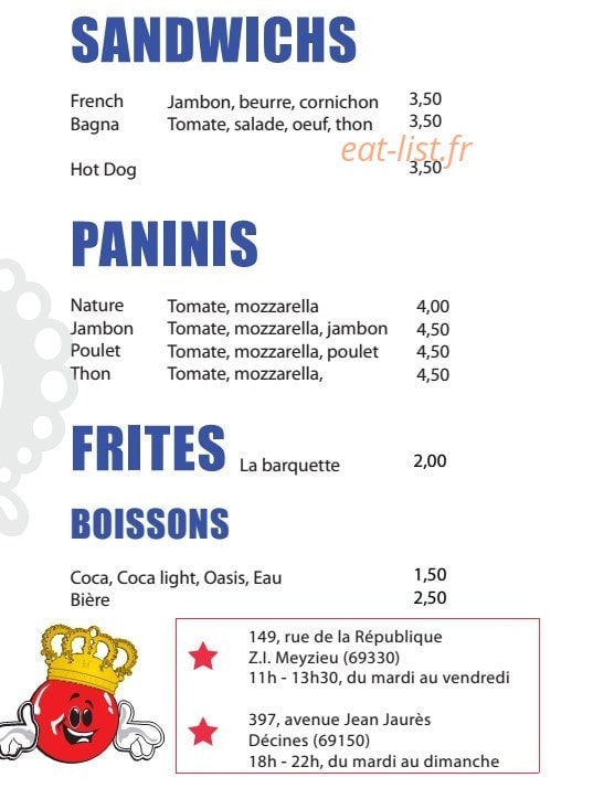 Queen Pizza — carte page 2