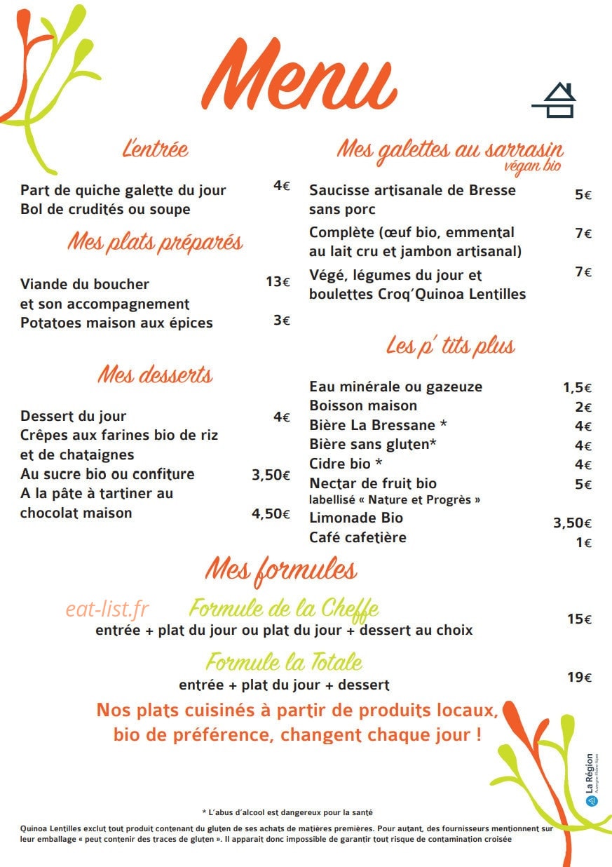 Quinoa Lentilles — carte page 2