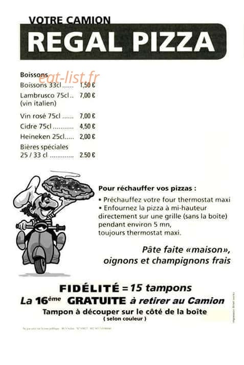Regal pizza — carte page 2
