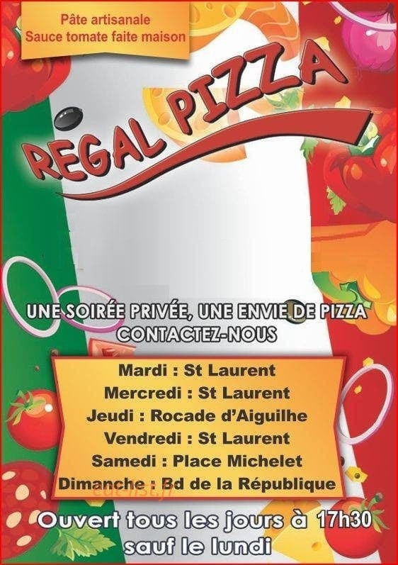 Regal pizza — carte page 1
