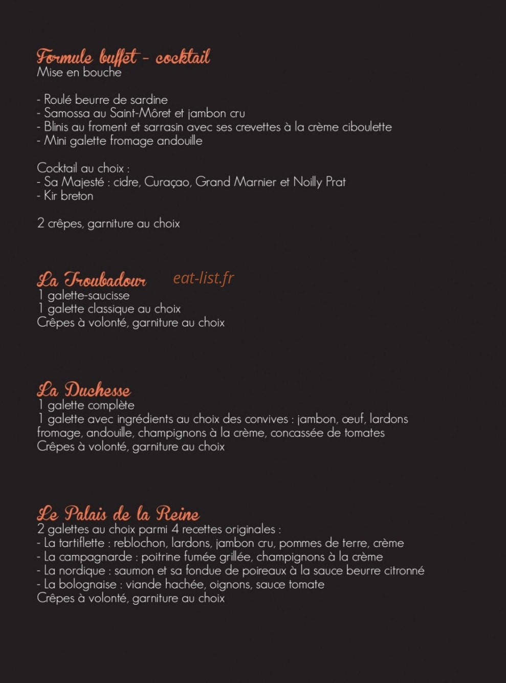 Reine Galette — carte page 2