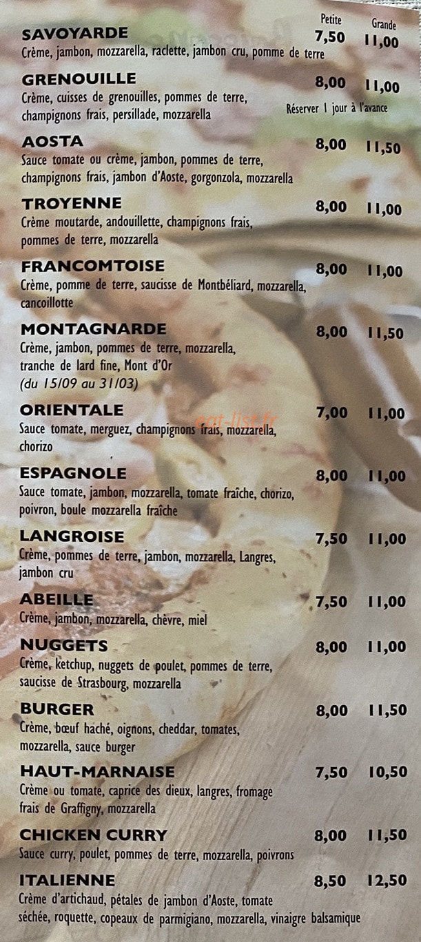 Rémi Pizza — carte page 3