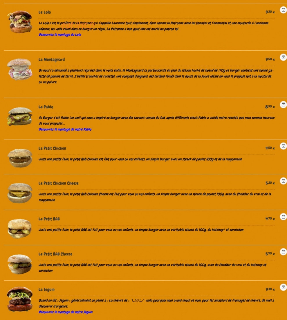 Remorque a burger — carte page 2